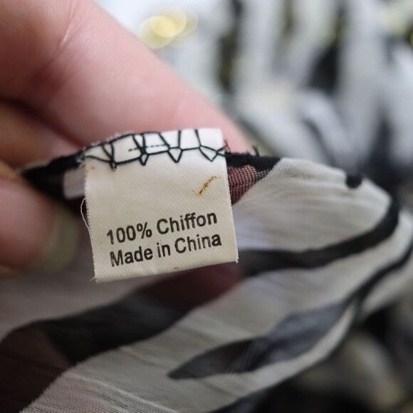 Zebra Print Sheer Belly Dancing Scarf Shimmy Coin Jingle Noise Making Hip Scarf - Picture 10 of 10